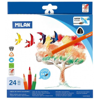 Milan Pack de 24 Lapices Triangulares Acuarelables + Pincel