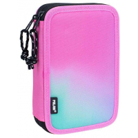 Milan Sunset Plumier de 2 Pisos con 2 Gomas de Borrar, Sacapuntas, Lapiz, Boligrafo Compact, Regla, 12 Lapices de Colores y mas