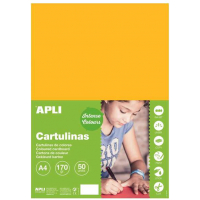 PACK 50 Cartulinas A4 Apli de 170g - Amarillo Oro