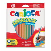 Carioca Supercolor Pack de 24 Lapices de Madera - Hexagonales