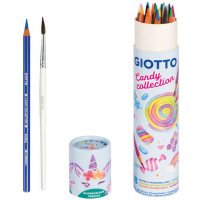 Giotto Candy Collection Acquarell Bote de 18 Lapices de Colores Acuarelables Hexagonales + Pincel