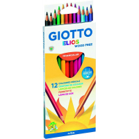 Giotto Elios Wood Free Pack de 12 Lapices Triangulares de Colores