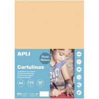 PACK 50 Cartulinas A4 Apli de 170g - Salmon