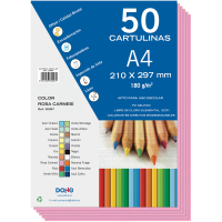 PACK 50 Cartulinas A4  180g - Rosa Carmesí