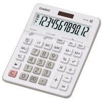 Casio GX-12B Calculadora grande de Escritorio (21x16cm aprox) - 12 Digitos - Solar y Pilas. Blanco
