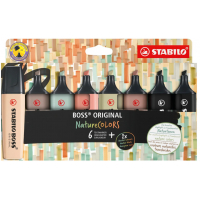 PACK 8 Marcadores Stabilo Boss Naturecolors (Siena, Beige, Ocre Oscuro, Gris Calido, Verde Barro, Verde Tierra y 2 Negros)