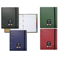 Carpebloc de Anillas con Recambio de 100 Hojas A4 + 5 Separadores + Sobre Portadocumentos. Color aleatorio