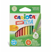 Carioca Tita Pack de 12 Mini Lapices de Resina - Hexagonales