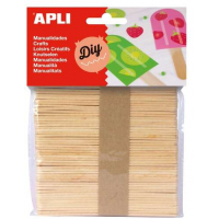 Apli Pack de 50 Palos Polo de Madera Natural 114 x 10 mm - Madera