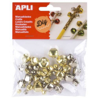 Apli Pack con 40 Cascables Oro y Plata - Tamaños Surtidos