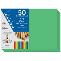 PACK 50 Cartulinas A3 180 g/m2. Verde