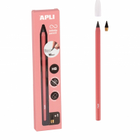 Lapiz infinito - Apli Infinite Pencil HB + Mina de Recambio + Tapon Protector (Hasta 16km). Rosa
