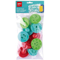 Apli Kids Paint & Fun Pack de 10 Sellos de Goma EVA para Estampacion - Formas y Colores Surtidos