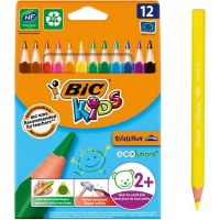 Bic Kids Evolution Triangle - Caja de 12 Lapices de Colores Triangulares 