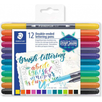 Staedtler 3004 Pack de 12 Rotuladores de Doble Punta para Lettering