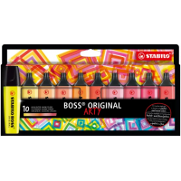 PACK 10 Marcadores Stabilo Boss Original Arty. Colores Calidos 
