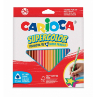 Carioca Supercolor Pack de 24 Lapices de Madera - Cuerpo Triangular