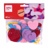 Apli Corazones Adhesivos de Fieltro - y Suavidad - Colores Surtidos