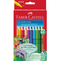 Faber-Castell Jumbo Grip Pack de 12 Lapices de Colores Triangulares con Grip de Agarre