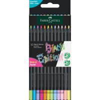 Faber-Castell Black Edition Pack de 12 Lapices de Colores Neon+Pastel 
