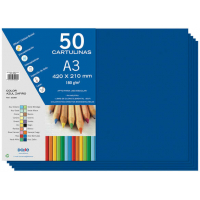 PACK 50 Cartulinas A3 - Gramaje de 180g - Azul Zafiro