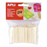 Apli Pack de 500 Mini Palitos de Madera - y Maquetas - Infantil - Madera Natural
