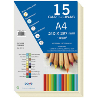 PACK 15 Cartulinas A4 - Gramaje de 180g - Crema