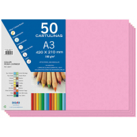 PACK 50 Cartulinas A3 180 g/m2. Rosa