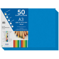 PACK 50 Cartulinas A3 - Gramaje de 180g - Azul Bermudas