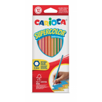 Carioca Supercolor Pack de 12 Lapices de Madera - Hexagonales