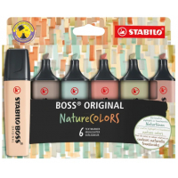 PACK 6 Marcadores Stabilo Boss Naturecolors (Siena, Beige, Ocre Oscuro, Gris Calido, Verde Barro y Verde Tierra)