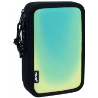 Milan Sunset Plumier de 2 Pisos con 2 Gomas de Borrar, Sacapuntas, Lapiz, Boligrafo Compact, Regla, 12 Lapices de Colores y mas