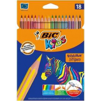 Bic Kids Evolution Stripes - Caja de 18 Lapices de Colores surtidos
