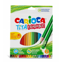 Carioca Tita Pack de 24 Lapices Borrables de Resina - Hexagonales