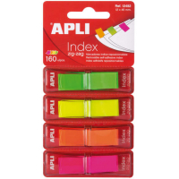Apli Indices Adhesivos Film Zigzag 45x12mm 4 Dispensadores de 40 Indices