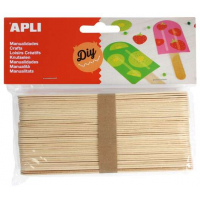 Apli Pack de 40 Palos Polo Jumbo de Madera Natural 150 x 18 mm - Madera