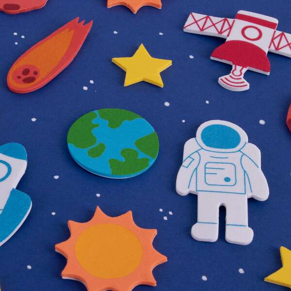 Imagen extra Apli Kids Bolsa de 56 Formas de Goma EVA Adhesivas Tematica Espacio - 14 Diseños Diferentes - Medidas de 3 a 6cm - Colores Surtidos