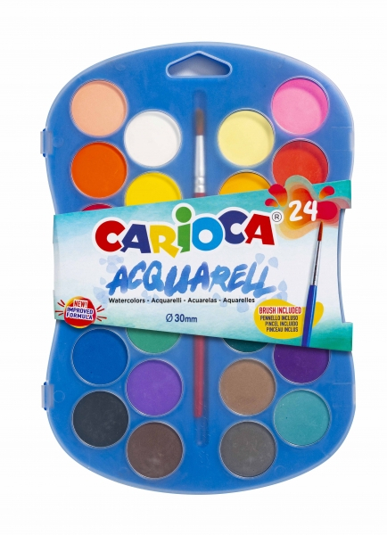 Imagen extra Acuarelas Carioca de 24 Colores de 30mm con pincel