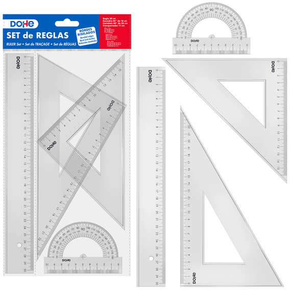 Estuche de Reglas - (Regla, Escuadra, Cartabon y Transportador)