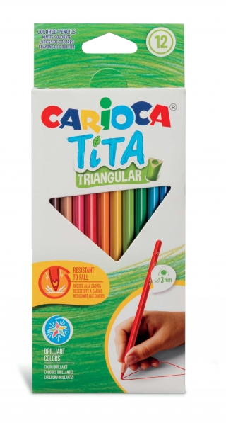 Carioca Tita Pack de 12 Lapices Triangulares de Resina - Cuerpo Triangular