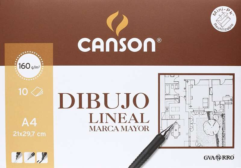 Canson Guarro Minipack de 10 Hojas A4 - Marca Mayor - 21x29.7 - 160g - Blanco