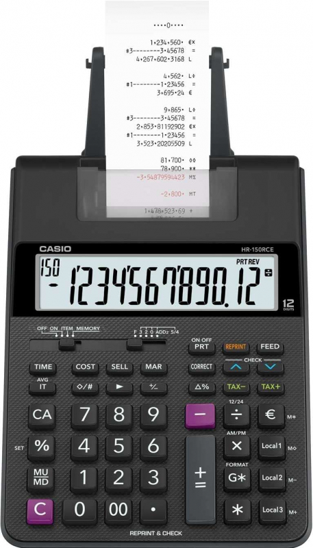 Imagen extra Calculadora Casio HR-150TEC Calculadora Impresora de Sobremesa - 12 Digitos HR150RCE
