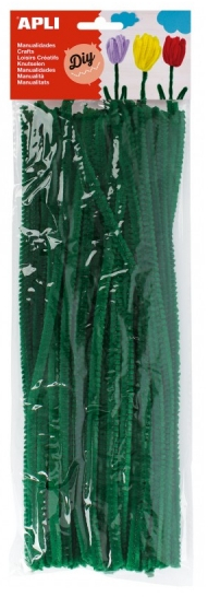 Apli Limpiapipas Verdes para Manualidades - Flexibles - Suaves - Tupidos - Verde