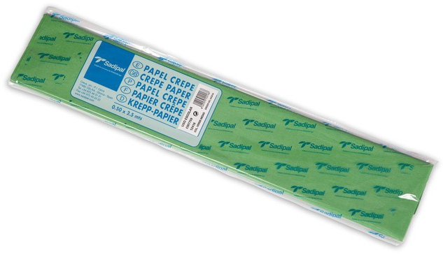 Sadipal PACK de 10 Papeles crespon Verde medio de 50cm x 2m (Papel pinocho crepe)