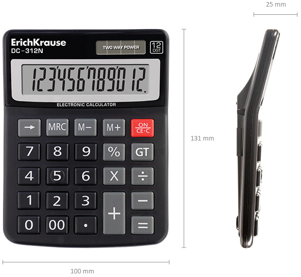 Imagen extra Calculadora ECONOMICA de Sobremesa 12 Digitos DC-312N (10x13cm aprox)