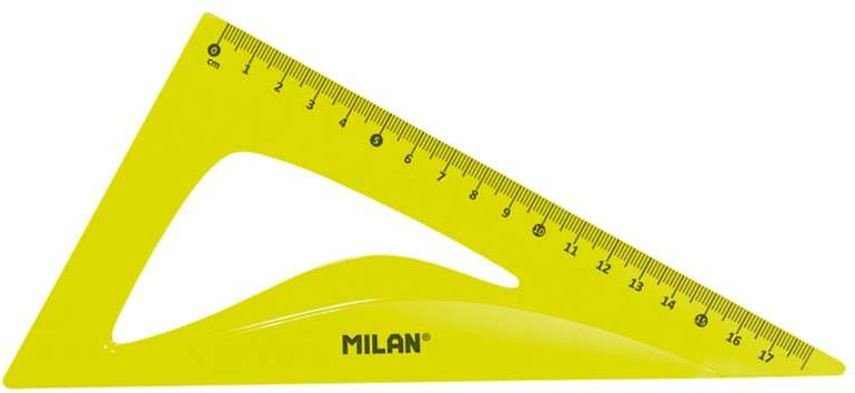 Imagen extra Milan Pack de 4 Reglas Flexibles - Regla, Escuadra, Cartabon y Transportador - Amarillo