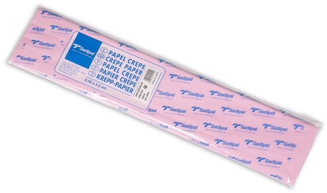 Sadipal PACK de 10 Papeles crespon Rosa claro de 50cm x 2m (Papel pinocho crepe)