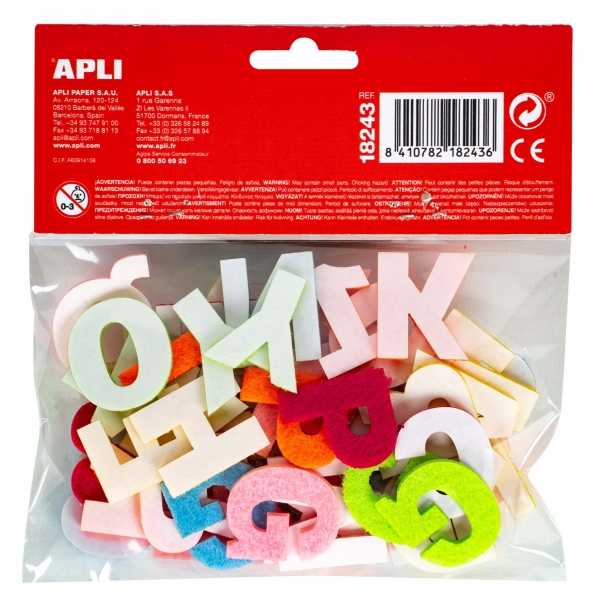 Imagen extra Apli Letras de Fieltro Surtidas - y Educacion Infantil - Colores Surtidos