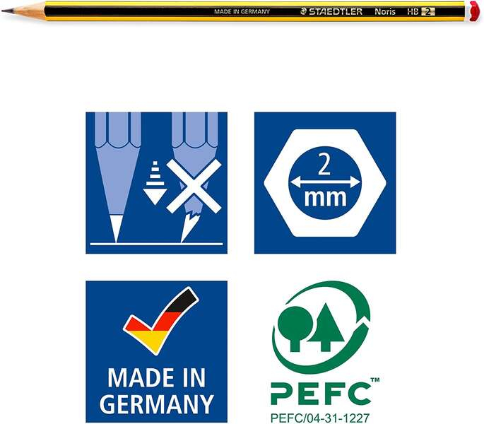 Imagen extra PACK 4 Lapices Staedtler Noris 120 HB (estandar) + Goma Rasoplast + Sacapuntas