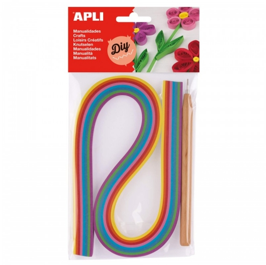 Apli Kit de Quilling - Incluye Herramienta y 120 Tiras de Papel - Colores Surtidos